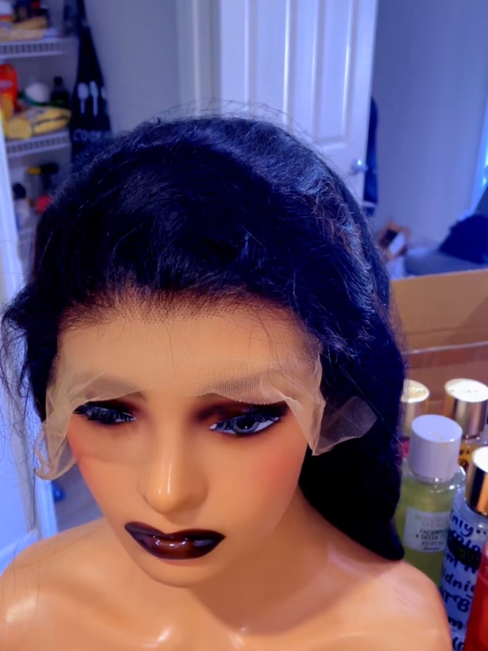 Natural Black Lace Front Wig with Pre-Plucked Hairline